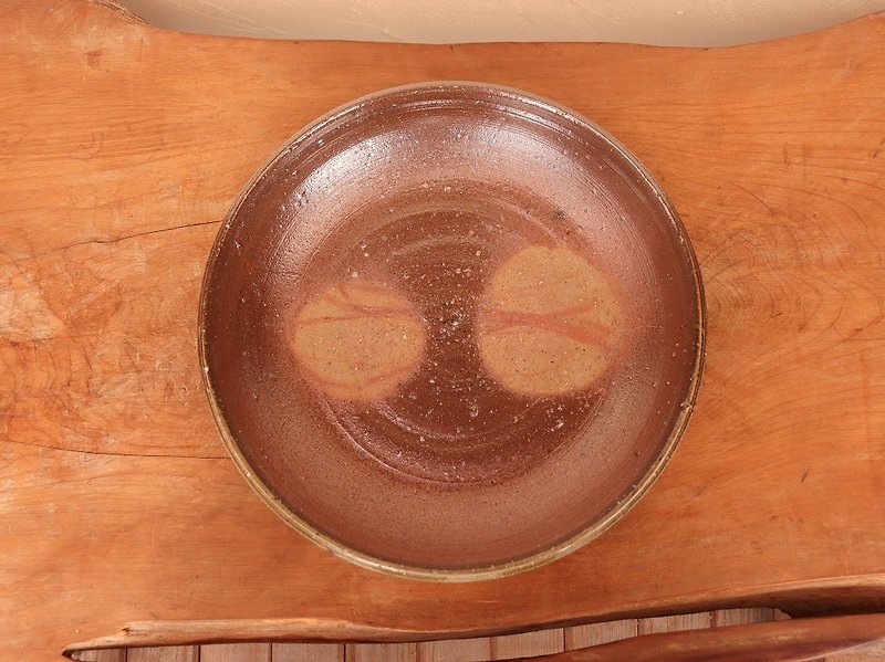 備前焼 皿(23.5cm)　sr3-048 - 盘子/餐盘/盘架 - 陶 咖啡色