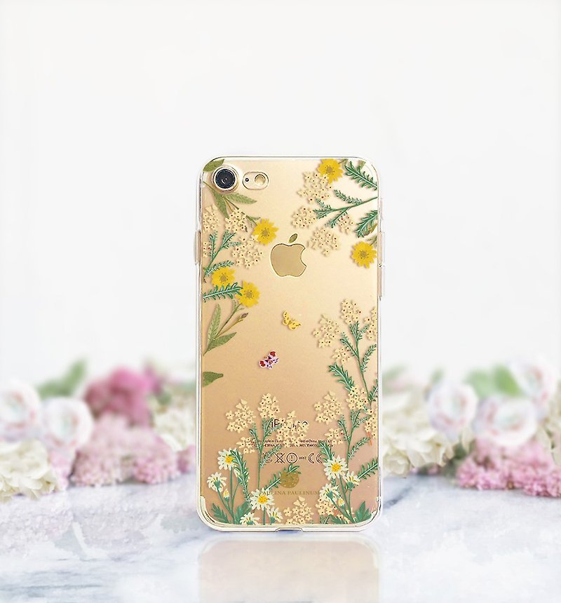 蝴蝶花园 免费刻字 手机壳iPhone XR Samsung s8圣诞交换礼物 - 手机壳/手机套 - 塑料 黄色
