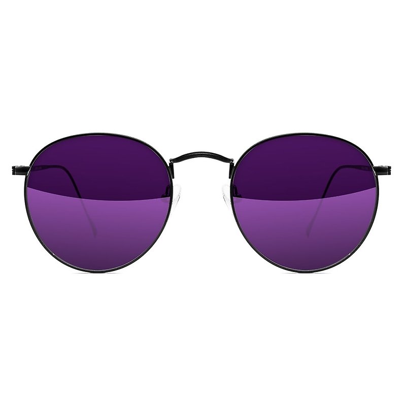墨镜 | 太阳眼镜 | 超轻量黑色圆框造型 | 意大利设计|金属镜框 - 眼镜/眼镜框 - 不锈钢 黑色