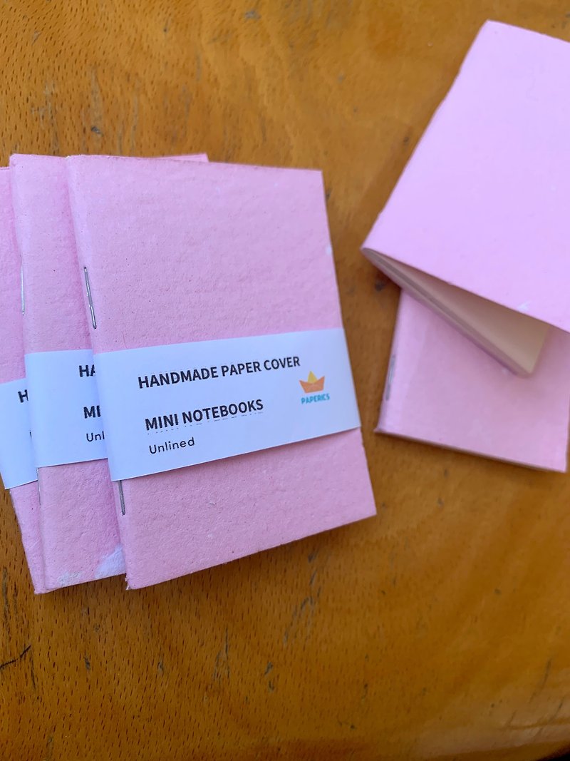 纸 便条纸/标签贴 粉红色 - 精美手工制作笔记本套装 -10本 - 手工纸制封面设计 - 80页40张