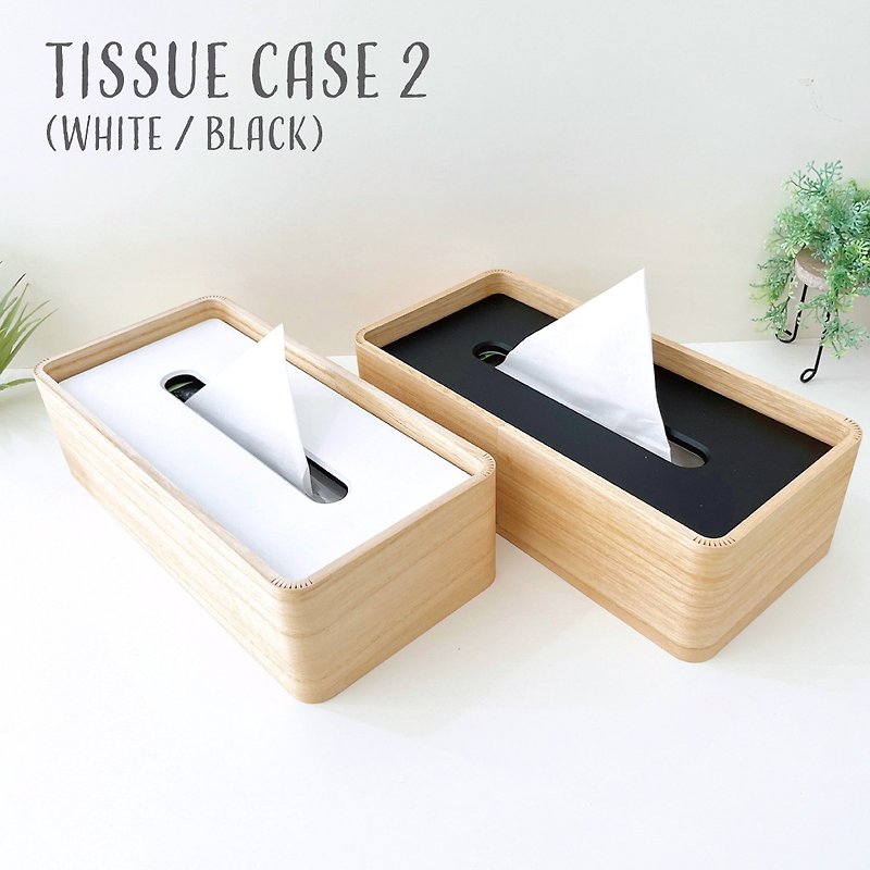 KATOMOKU 泡桐树纸巾盒 km-122WB 可翻转盖子(白色和黑色) - 纸巾盒 - 木头 卡其色