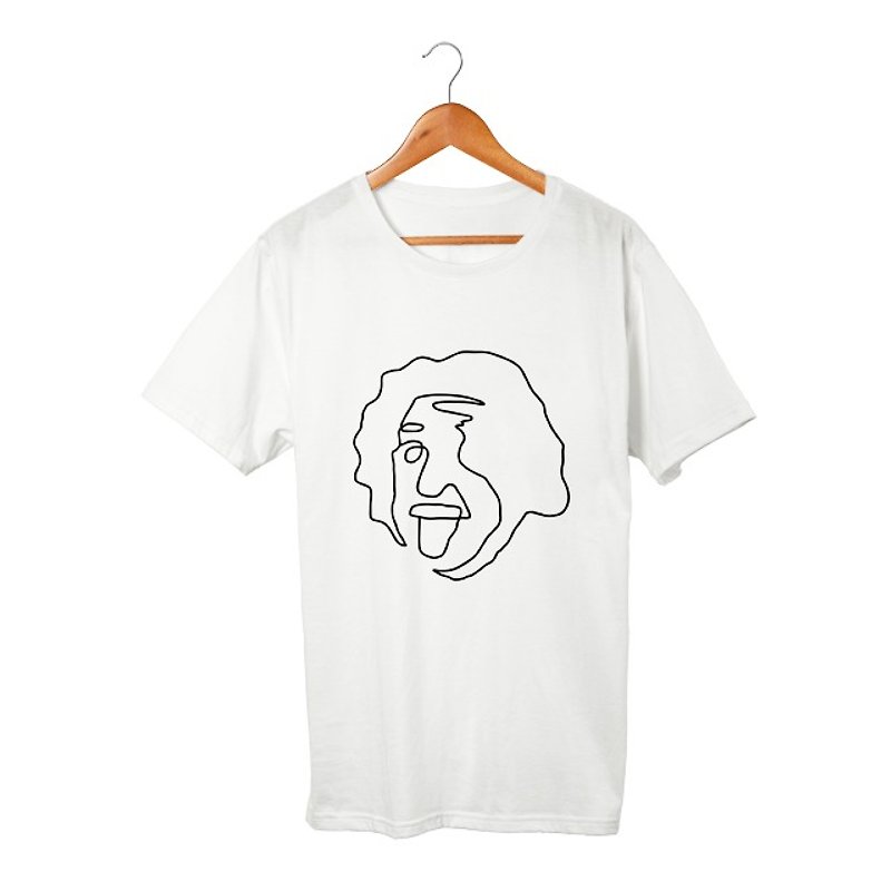 Einstein Tシャツ - 男装上衣/T 恤 - 棉．麻 白色
