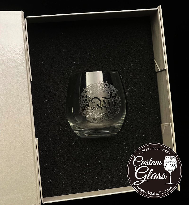 【定制化订制】威士忌杯雕刻(一只)连礼盒 – 心意字句/人名雕刻 - 其他 - 玻璃 透明