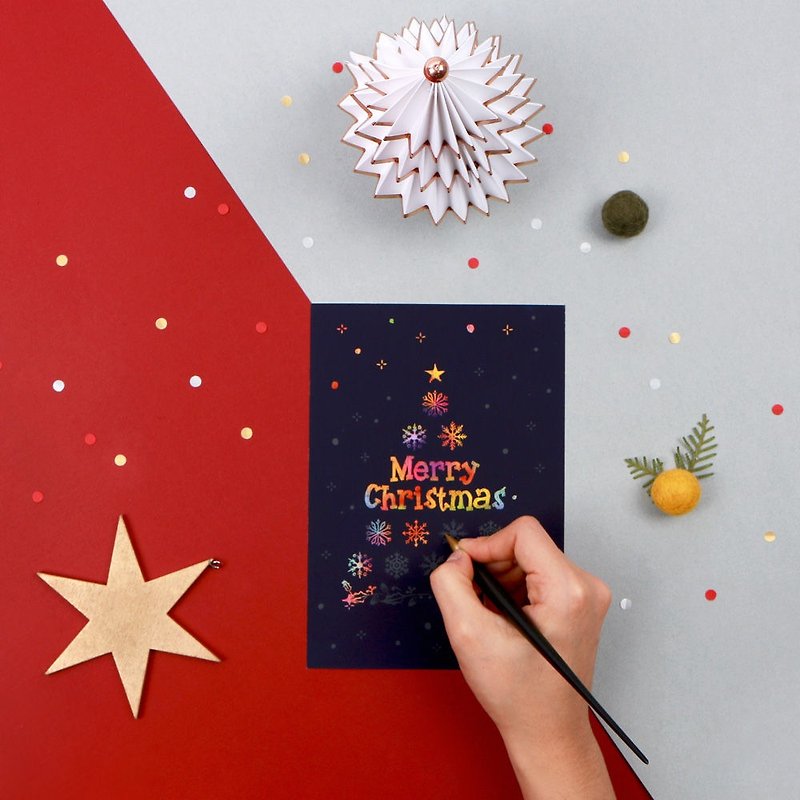 圣诞节-LAGO 圣诞卡片手刮画-浪漫雪花树,LGO40860 - 卡片/明信片 - 纸 多色