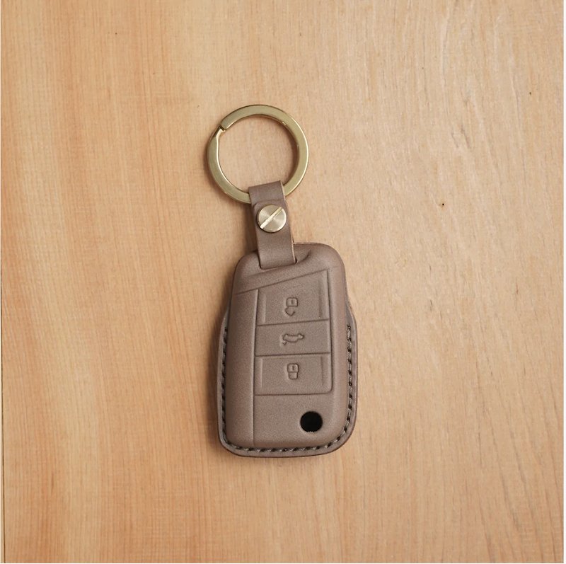 艹一田人-定制化手工皮革ŠKODA 钥匙包 - 钥匙链/钥匙包 - 真皮 灰色