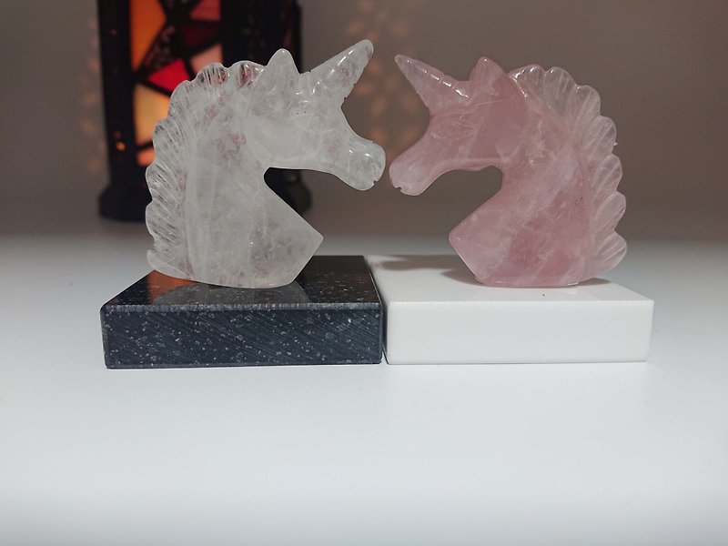 天然水晶独角兽 - 摆饰 - 水晶 粉红色