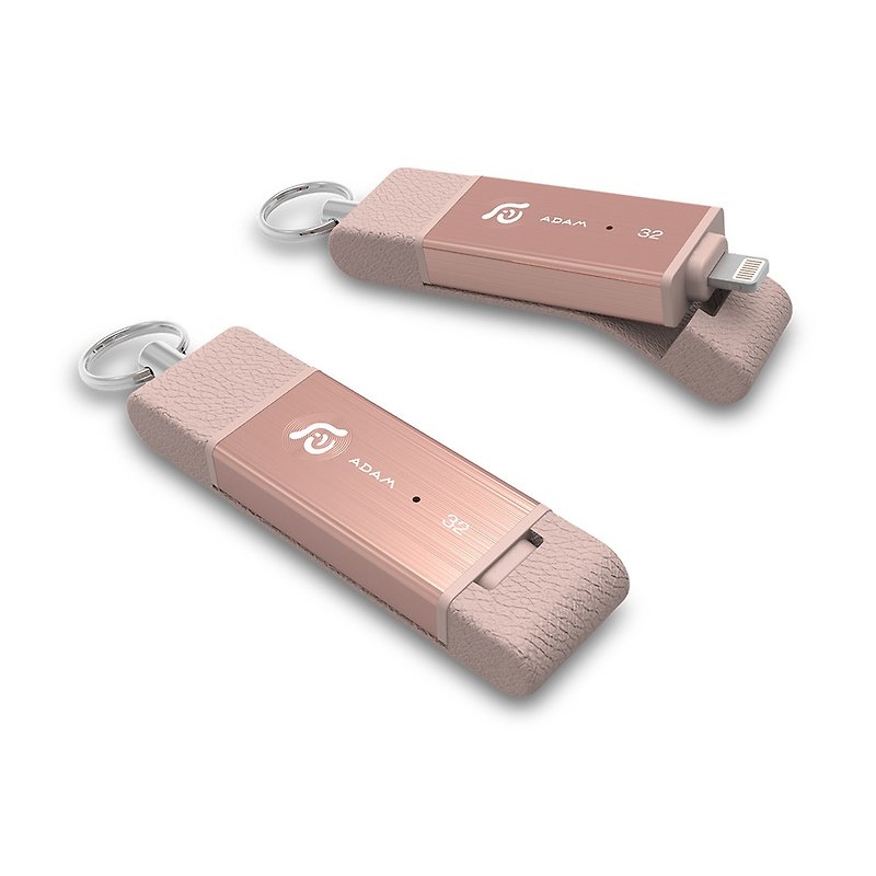 iKlips DUO 苹果iOS双向随身碟 32GB 玫瑰金 (无皮革吊饰版) - U盘 - 其他金属 粉红色