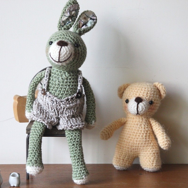 草绿色兔宝宝, 吊带裤绿色小兔 - 玩偶/公仔 - 聚酯纤维 绿色