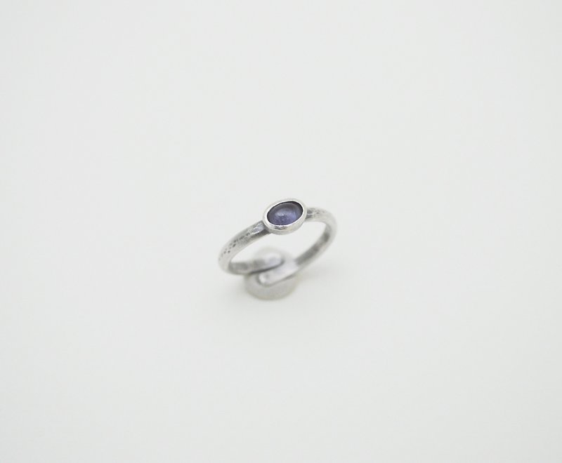 简单小石系列-堇青石·纯银戒指 - 戒指 - 纯银 蓝色