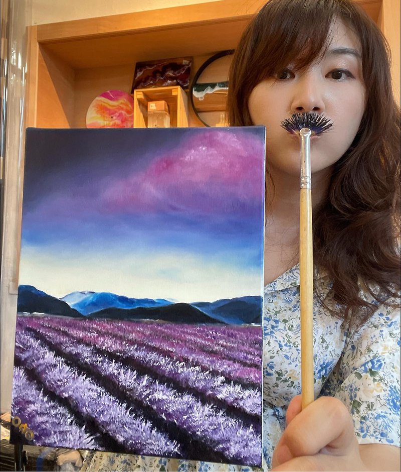 王咖咖 油画-负片花田-5F NT.2000元 - 海报/装饰画/版画 - 颜料 紫色