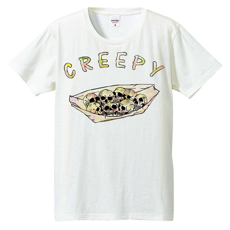 Tシャツ / Creepy takoyaki - 男装上衣/T 恤 - 棉．麻 白色
