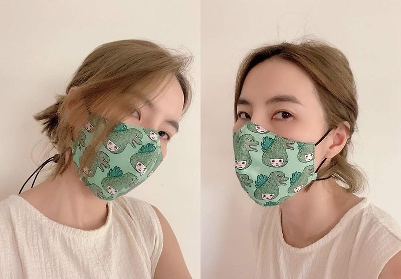 BANG!BANG! GODZILLA HEAD 3D Mask - 口罩 - 其他材质 绿色
