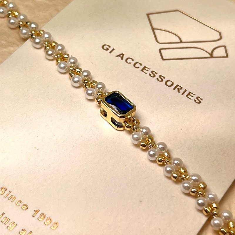 GI设计师款 星夜 珍珠 纯银 注金 转运 水晶 天然晶石 - 手链/手环 - 珍珠 