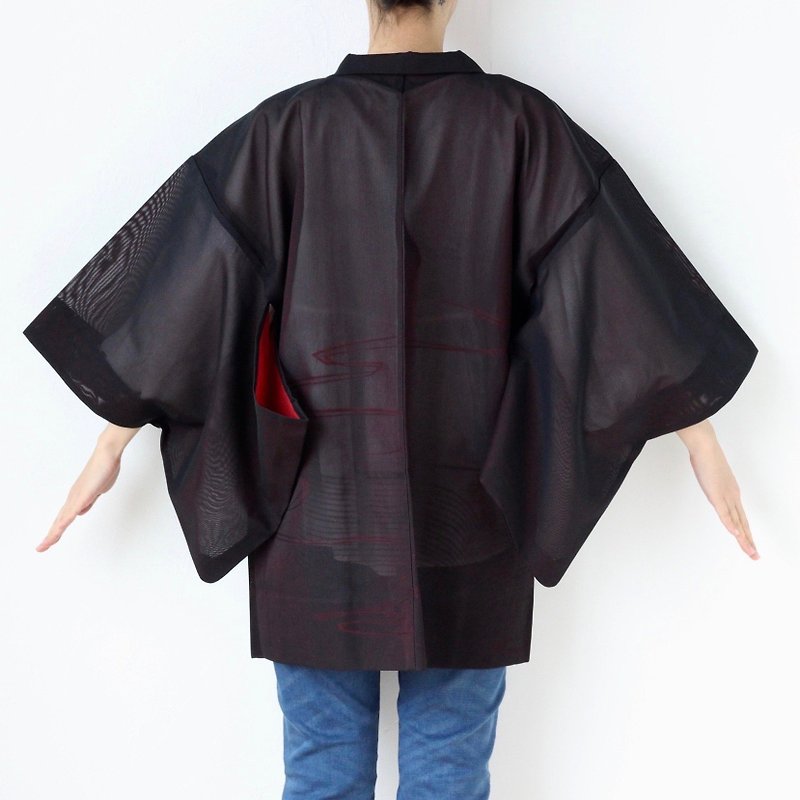 summer kimono, unique jacket, authentic kimono, kimono /3660 - 女装休闲/机能外套 - 聚酯纤维 黑色