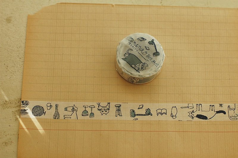 仓敷意匠 TORANEKO BONBON 和纸胶带 B (99215-02) - 纸胶带 - 纸 白色
