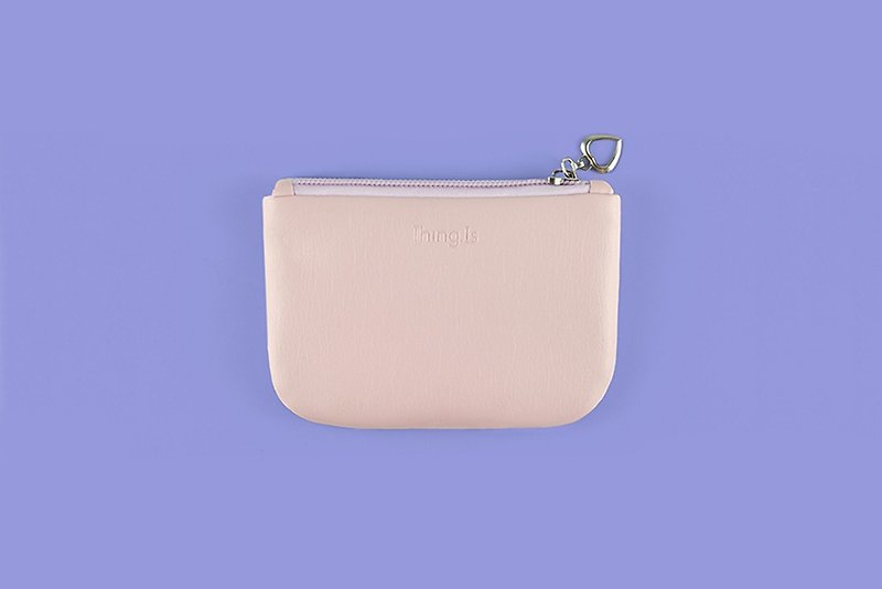 双面拼色 防水零钱包 卡包 粉色/粉紫 - 零钱包 - 人造皮革 粉红色