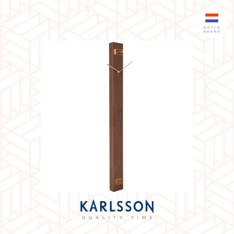 荷兰Karlsson Wall clock L90cm Discreet Long dark wood - 时钟/闹钟 - 木头 咖啡色