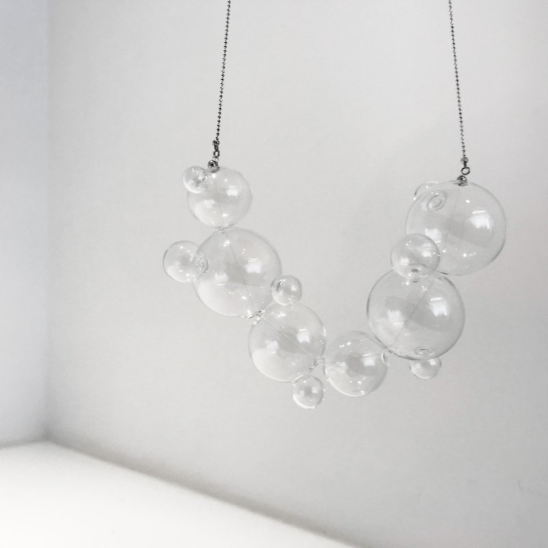 Pinkoi 限定 简约透明气泡玻璃项链 / 颈链 - 颈链 - 玻璃 透明