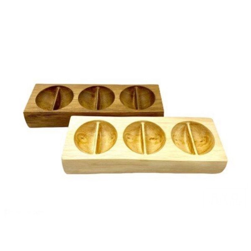 小物入れ 木製 3ホール - 收纳用品 - 木头 咖啡色