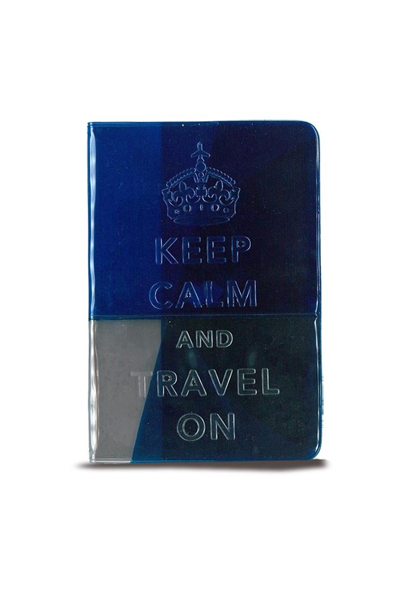 Keep Calm霓虹果冻护照套  - 海军蓝 透明 - 护照夹/护照套 - 塑料 蓝色