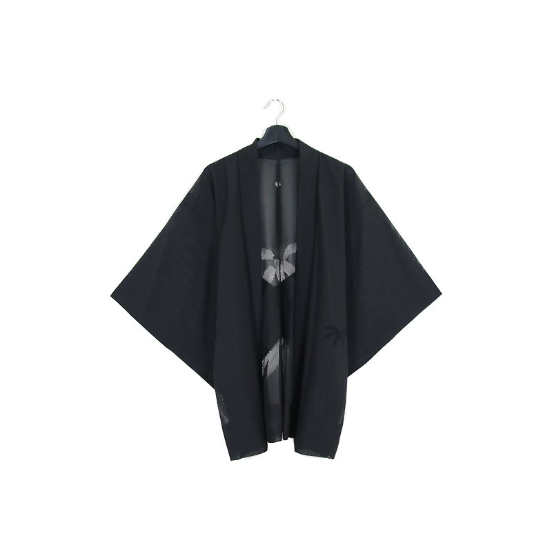 Back to Green::日本带回和服 羽织 透肤 竹叶图样篓空 //男女皆可穿// vintage kimono (KI-56) - 女装休闲/机能外套 - 棉．麻 