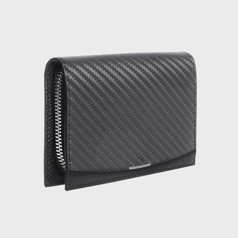 【情人节礼物】碳纤维拉链短夹 创意礼物 优惠中 - 皮夹/钱包 - 碳纤维 黑色