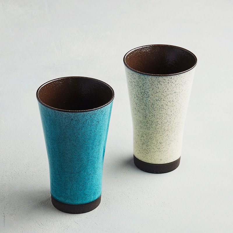 有种创意 - 日本美浓烧 - 清风沫雪长陶杯礼盒组 (2件式) - 茶具/茶杯 - 陶 多色