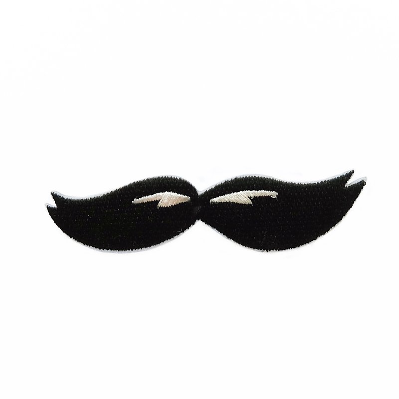 Jim mustache - embroidered patch - 徽章/别针 - 绣线 黑色