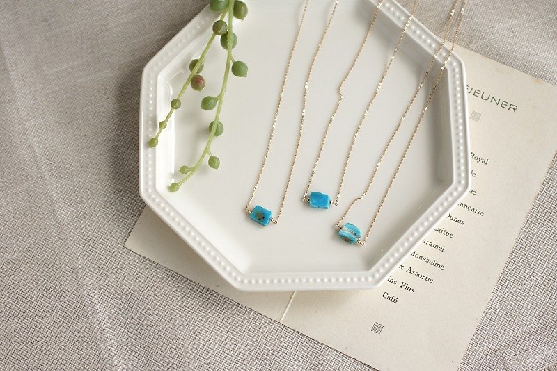 14kgf-Blue Opal ネックレス - 项链 - 宝石 蓝色