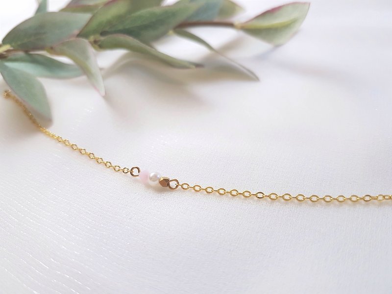 舒芙蕾 · 珍珠 水晶 黄铜 细手链 - 手链/手环 - 珍珠 粉红色
