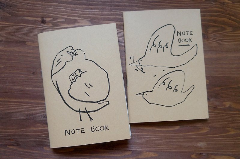 手工笔记本-小鸟款 - 笔记本/手帐 - 纸 咖啡色