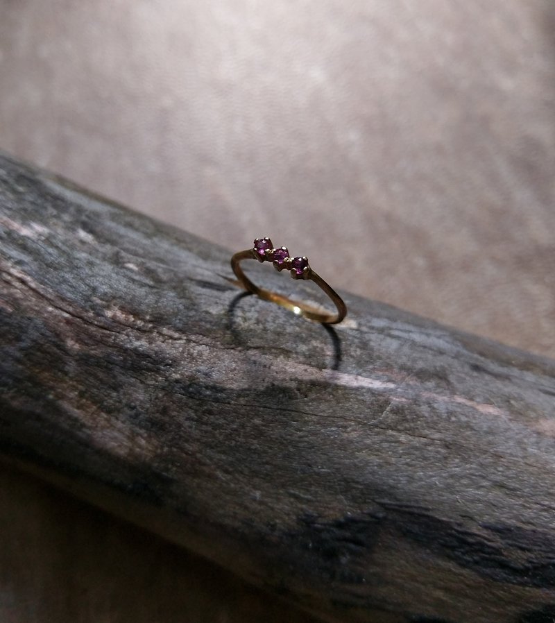巴黎古董-粉红色玻璃镀金戒指 - 戒指 - 其他金属 
