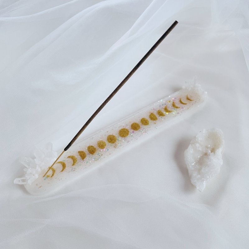 Crystal Cluster incense holder --クリスタルのお香立て--【michi-kake】 - 香薰/精油/线香 - 水晶 白色