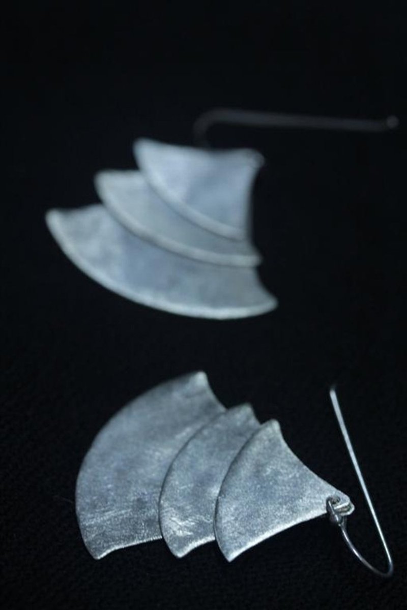 Handmade 3 layer Christmas tree Thai Silver Hook Earring (E0091) - 耳环/耳夹 - 其他金属 