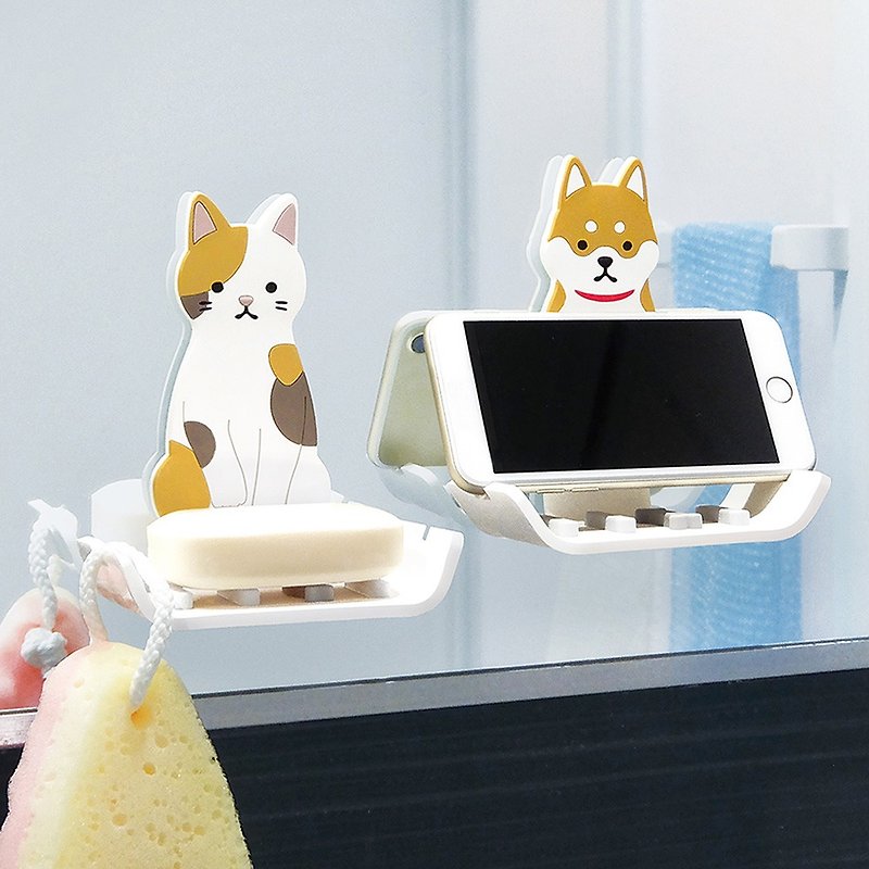 日本TOYO CASE 动物造型无痕壁挂式小物/肥皂收纳架-2款可选 - 卫浴用品 - 塑料 多色