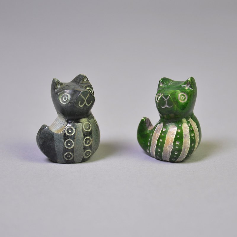 温润肥皂石系列-优雅猫-公平贸易 - 摆饰 - 石头 多色