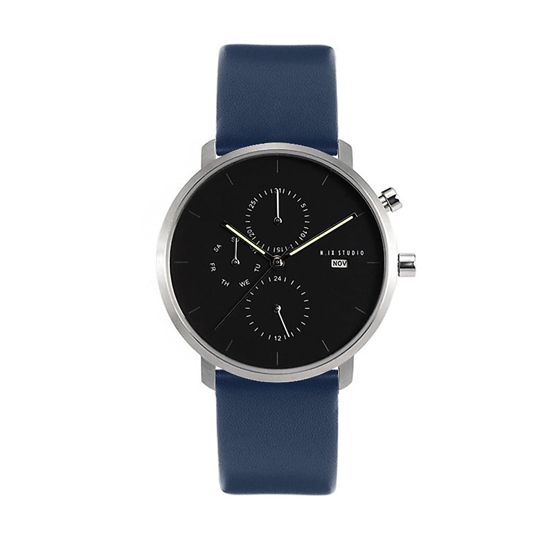 Minimal Watches : MONOCHROME CLASSIC - ONYX/LEATHER (Blue) - 女表 - 真皮 蓝色