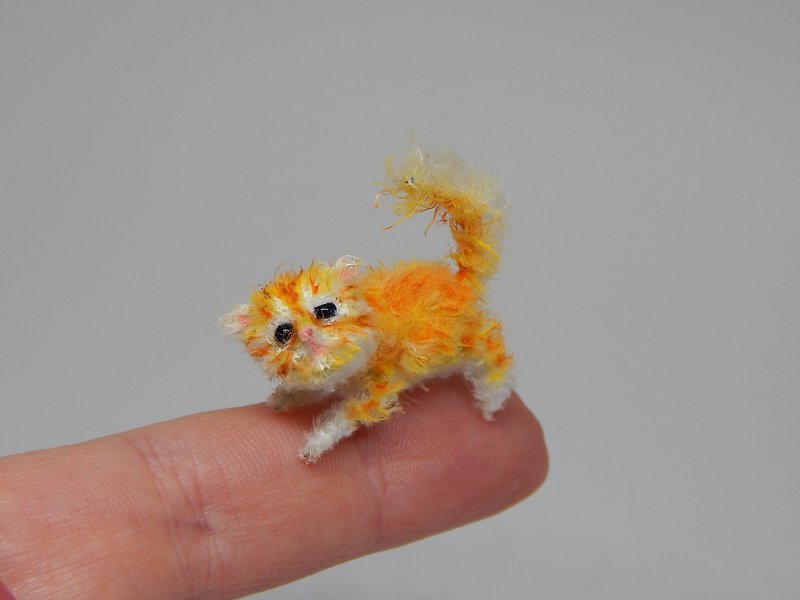 微型红色小猫 - 玩偶/公仔 - 其他材质 橘色