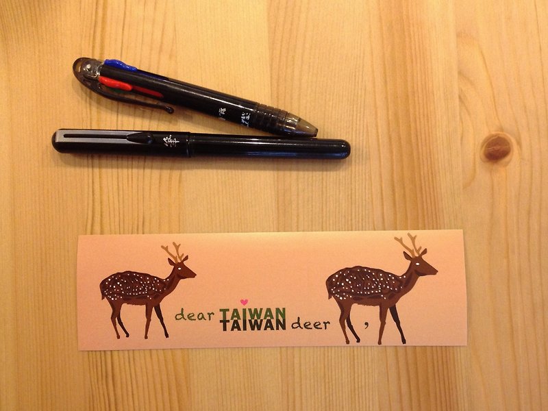 台湾象形防水贴纸-Dear Taiwan Deer(台湾梅花鹿) - 贴纸 - 纸 粉红色