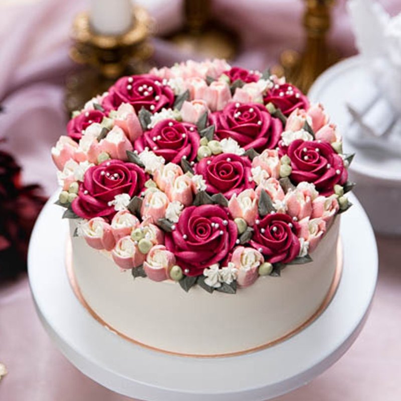 【独家蛋糕】6寸绮梦 /玫瑰花/挤花蛋糕/3天内发货 - 蛋糕/甜点 - 新鲜食材 粉红色