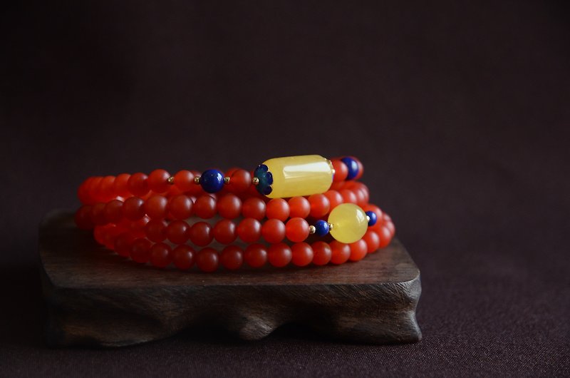 【南红玛瑙新年你好】 - 手链/手环 - 宝石 红色