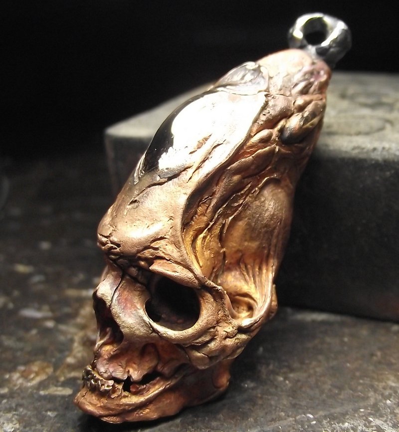 Skull Necklace. Bronze. - 项链 - 铜/黄铜 多色