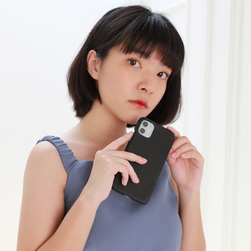 Charcoal Personalized Phone Case - 名片夹/名片盒 - 真皮 黑色
