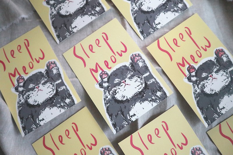 佣懒猫 Sleep Meow · 明信片 - 卡片/明信片 - 纸 黄色