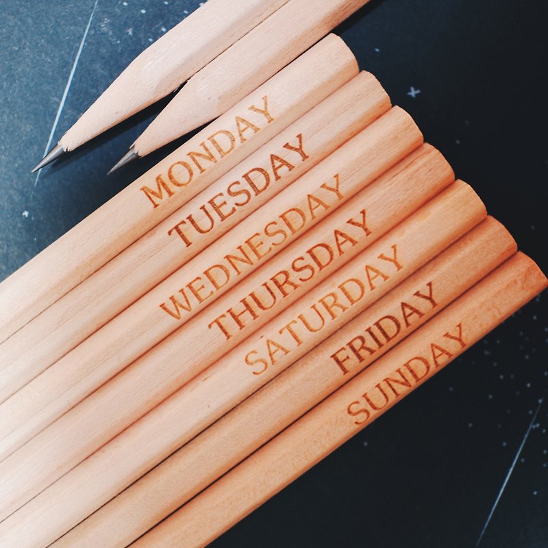 七天星期HB铅笔组(七款入) - 铅笔/自动铅笔 - 木头 咖啡色