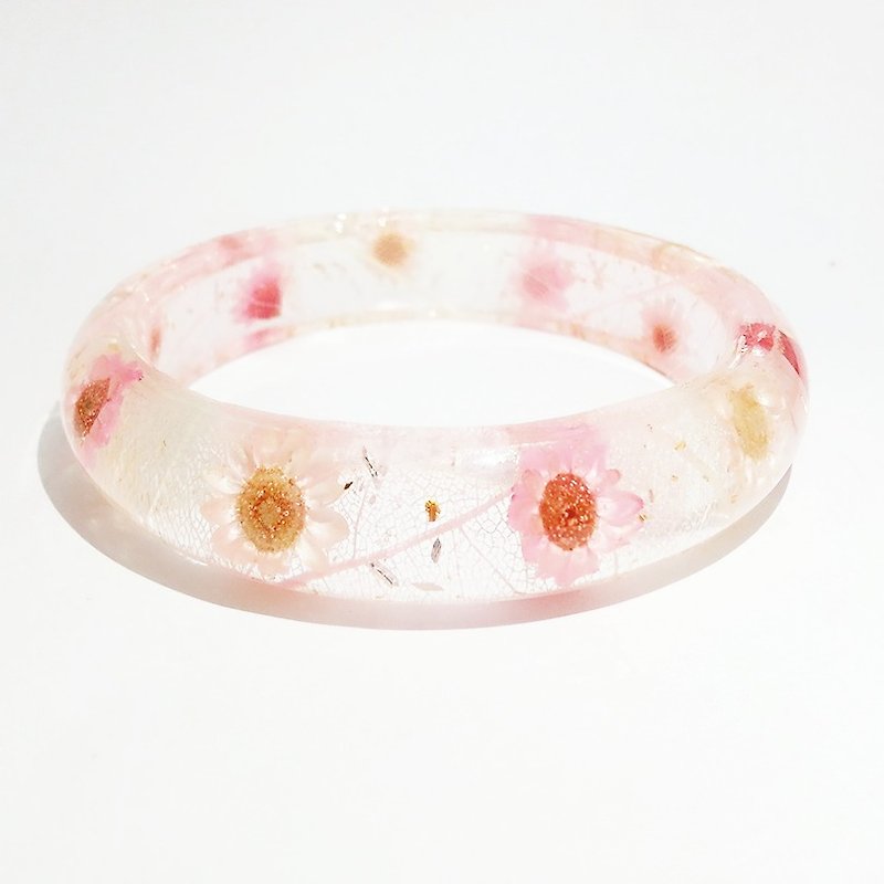 color&flower粉色小雏菊押花手镯 - 手链/手环 - 植物．花 粉红色