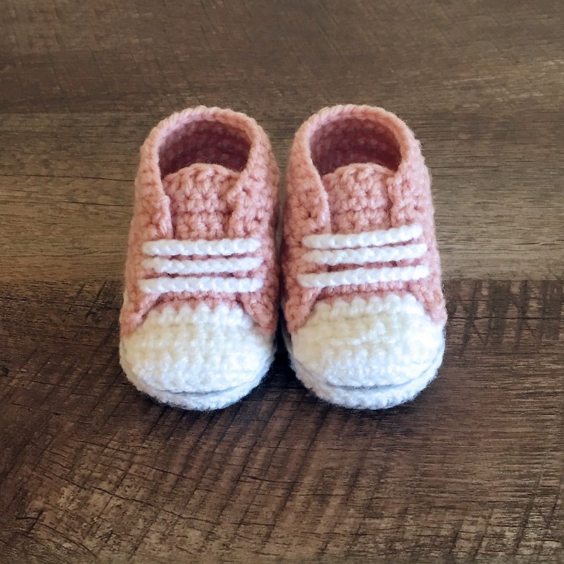 Stylish Pink Baby Sneaker - Crochet Shoes - Handmade Toddler Booties - Footwear - 童装鞋 - 压克力 粉红色