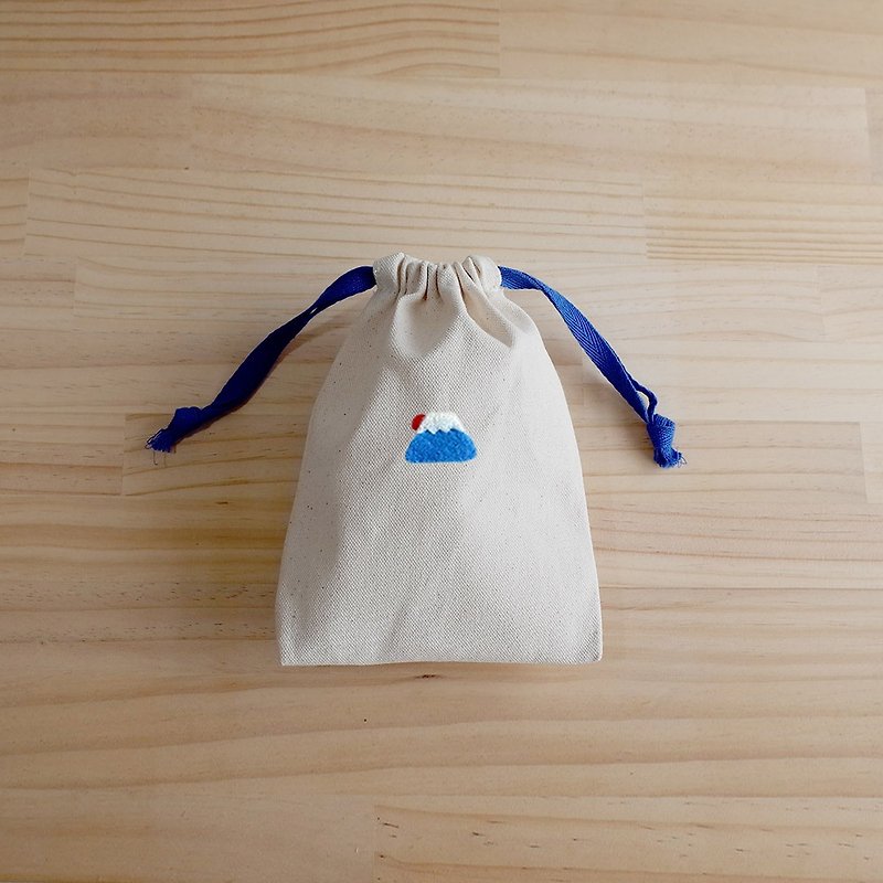 【Q-cute】小束口袋系列-可爱图案-加字/定制化 - 化妆包/杂物包 - 棉．麻 多色