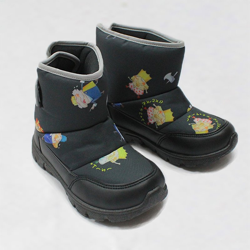 零码特价 防水保暖靴 – 黑色国王的新衣 童鞋/童靴 - 童装鞋 - 防水材质 黑色