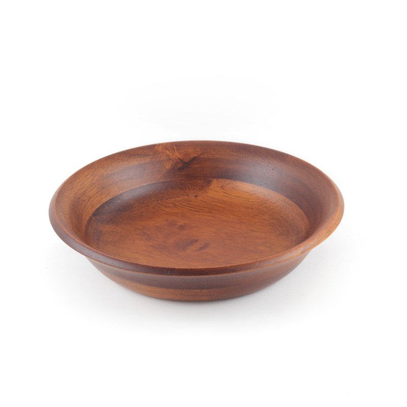 |巧木| 木制浅碗(红木色)/木碗/汤碗/餐碗/平底碗/橡胶木 - 碗 - 木头 咖啡色